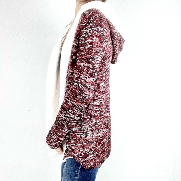ALMOST FAMOUS | Faux Fur Trim Thin Knit Cardigan Sweater Hoodie - Picture 8 of 10